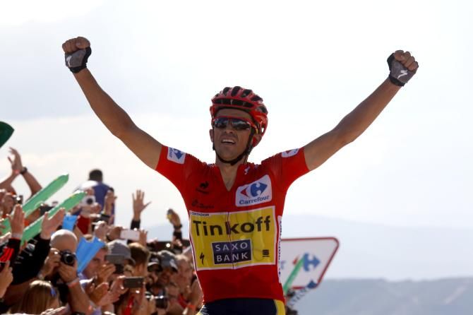 Alberto Contador (Tinkoff-Saxo) wins his second stage of the 2014 Vuelta