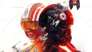Two Star Wars pilots wearing their helmets