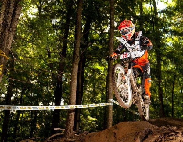Donnie Roberts races at Highland Mountain Bike Park