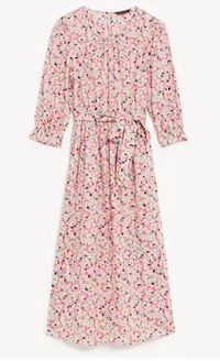 Pure Cotton Floral Midi Waisted Dress | $49/£39.50 | Marks &amp; Spencer