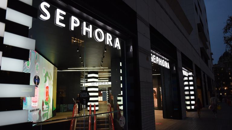 French multinational retailer of personal care and beauty products, Sephora store seen in Barcelona