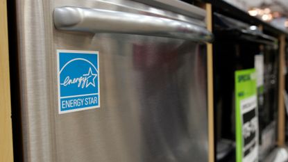 An Energy Star dishwasher sits on display at a Lowe's store