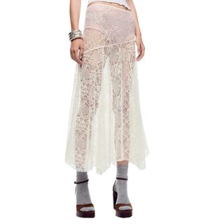 Zara Asymmetric Lace Skirt