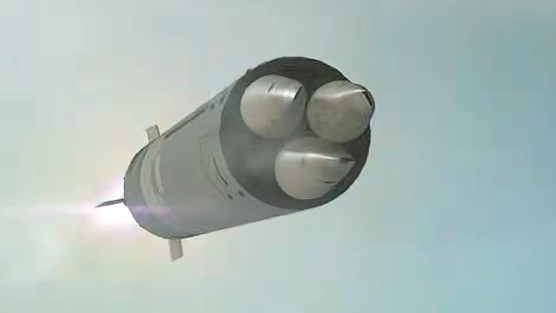 The MW4 nuke killstreak flies through the air before detonation.