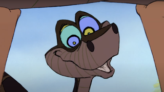 Kaa with crazy eyes in The Jungle Book trust in me song