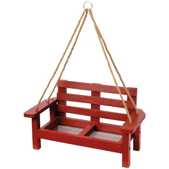 ALDI Belavi red bench bird feeder