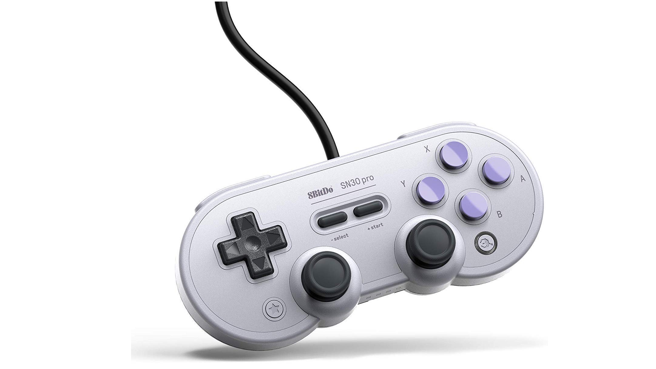 8BitDo SN30 Pro at an angle on a white background