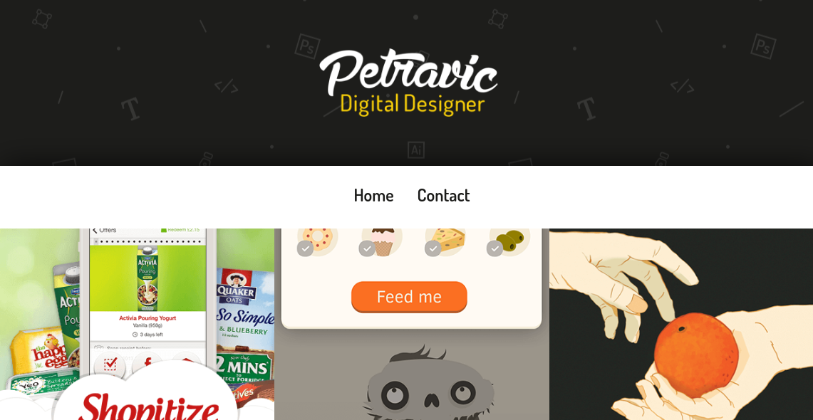 Digital designer Andrius Petravicius’ creative personality is instantly conveyed by his portfolio site