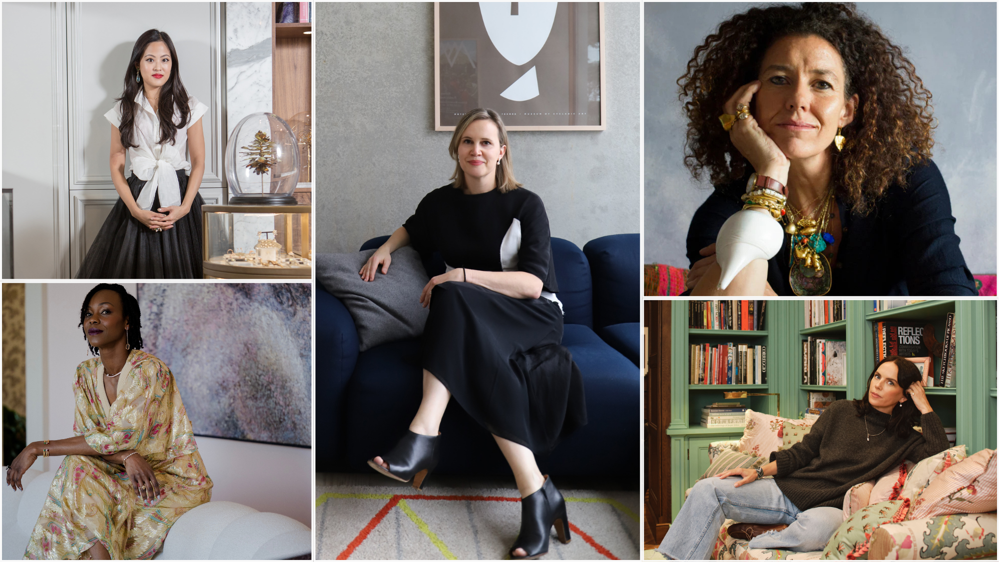 Potraits of Anabela Chan, Pippa Small, Melanie Georgacopoulos, Thelma West, and Jessica McCormack