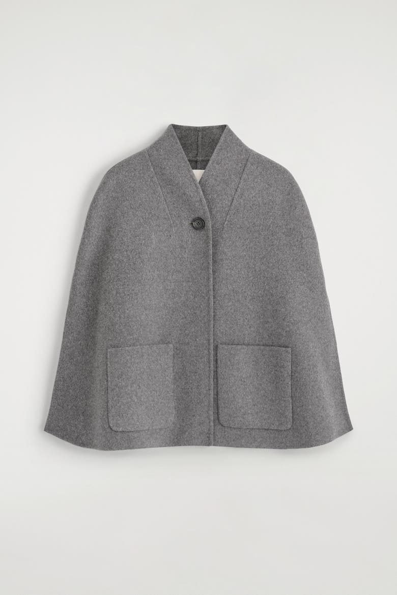Shawl-Collar Double-Faced Wool Cape