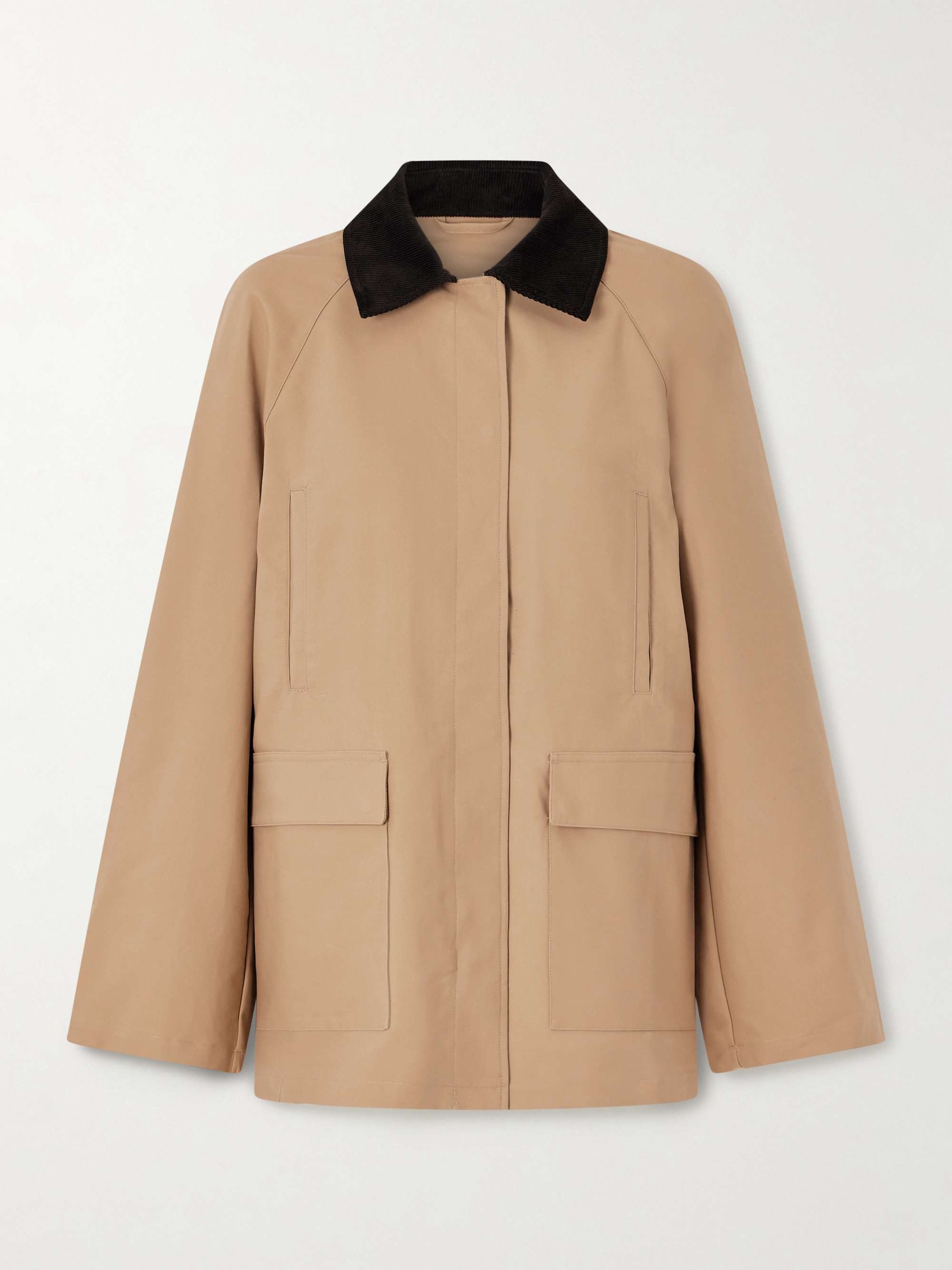 Summer Country Corduroy-Trimmed Coated-Canvas Jacket