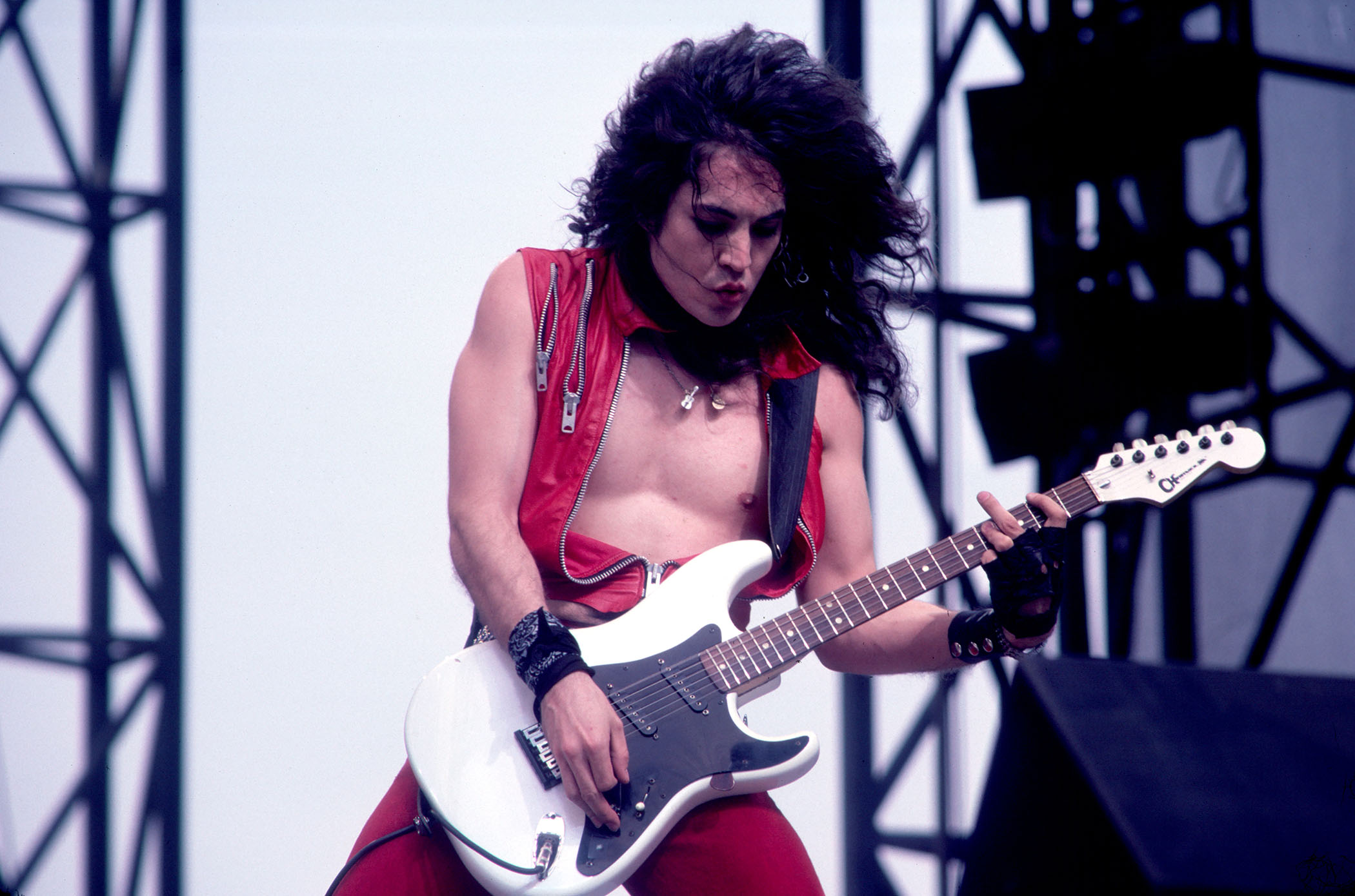 Jake E. Lee performs an Ozzy Osbourne festival set with his iconic white Charvel