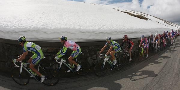 Taking cover: Basso with his faithful teammates around him