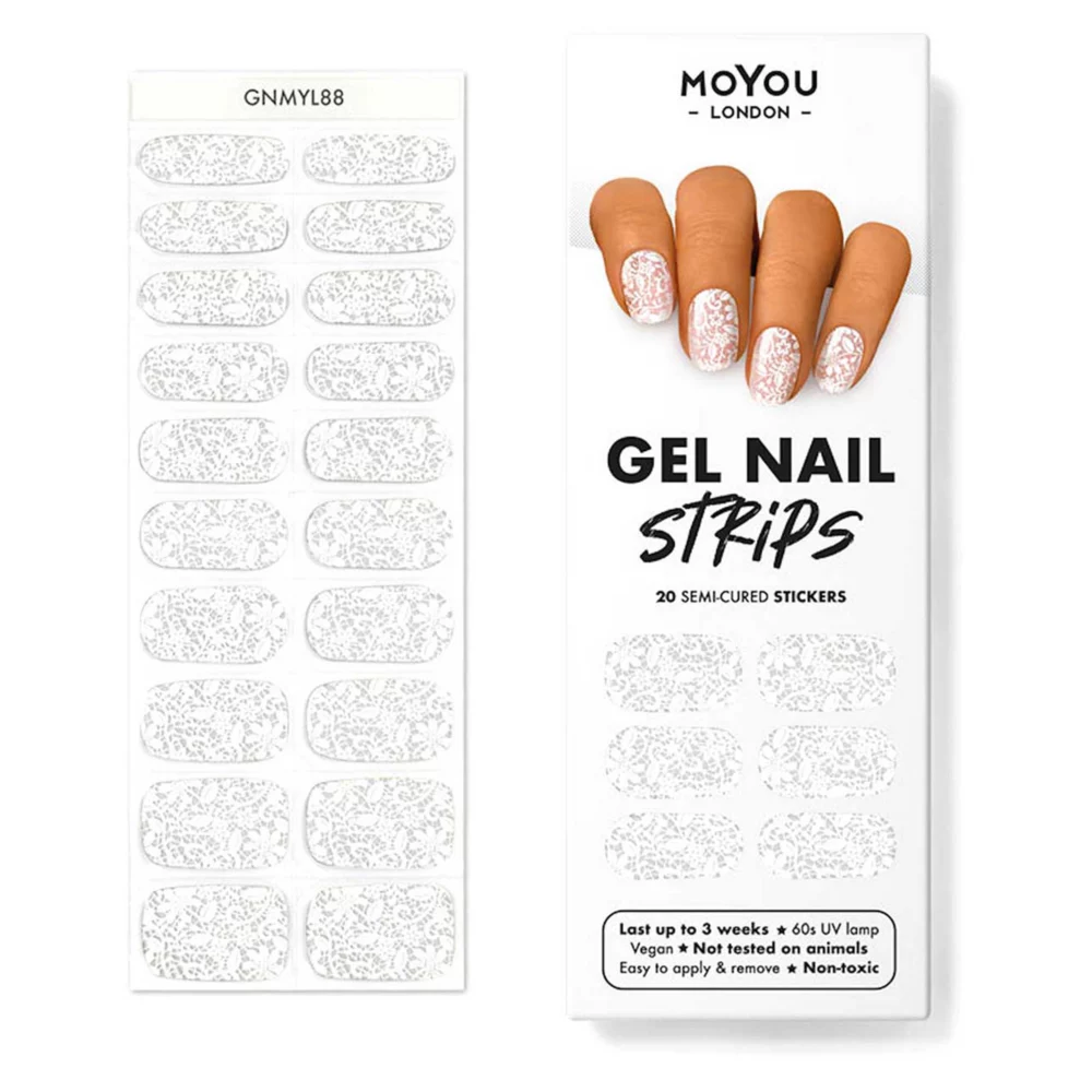 Moyou London Gel Nail Strip White Lace