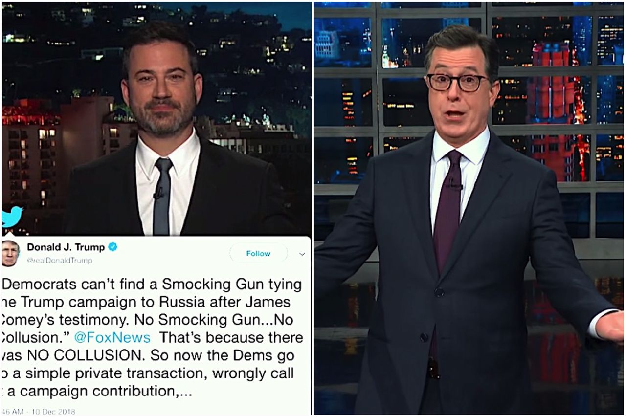 Jimmy Kimmel and Stephen Colbert on Trump&amp;#039;s &amp;quot;Smocking&amp;quot; habit