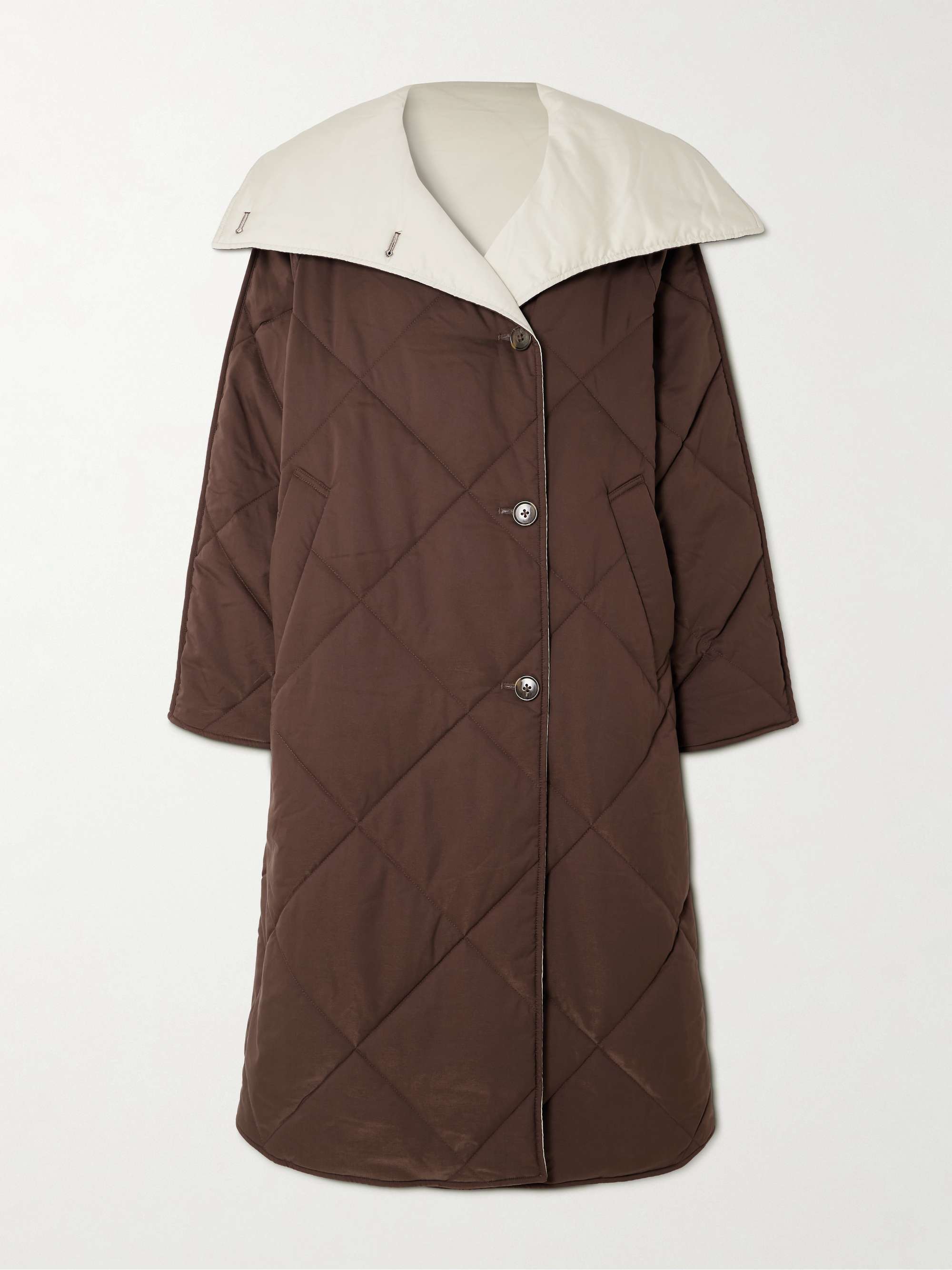 Annalise Reversible Quilted Lyocell-Blend Coat