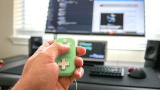 Using the 8BitDo Micro in front of my work setup