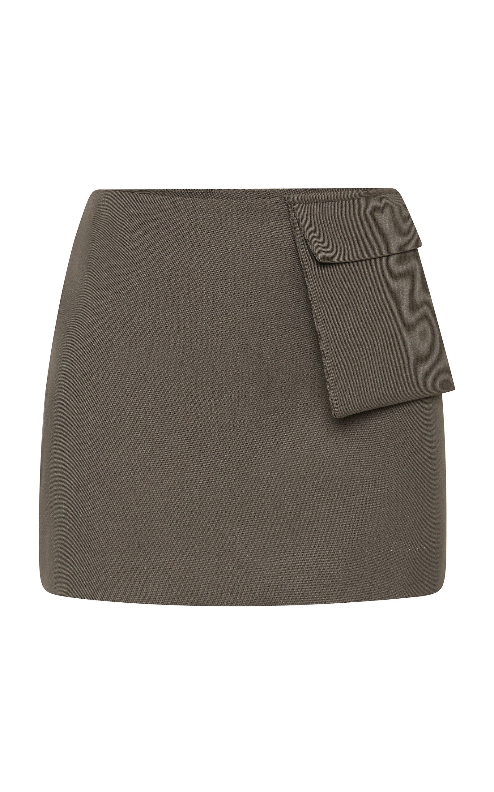 Utility-Pocket Wool-Blend Mini Skirt