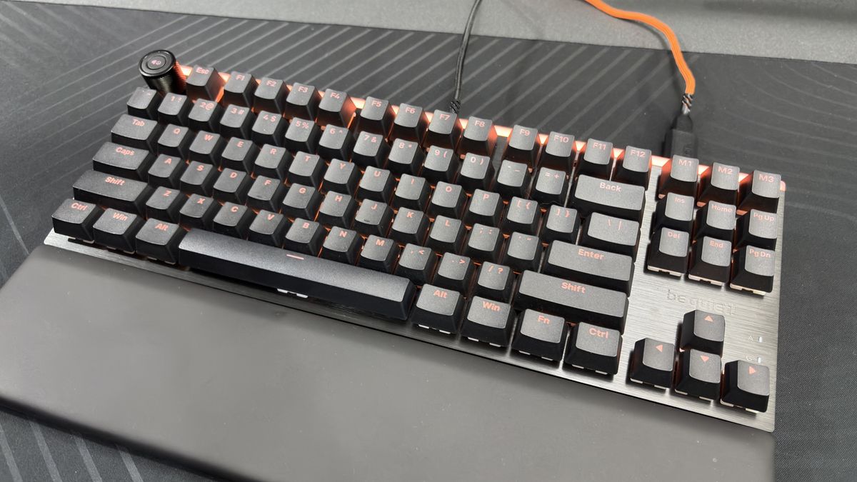 Be Quiet! Light Mount TKL gaming keyboard on a desk
