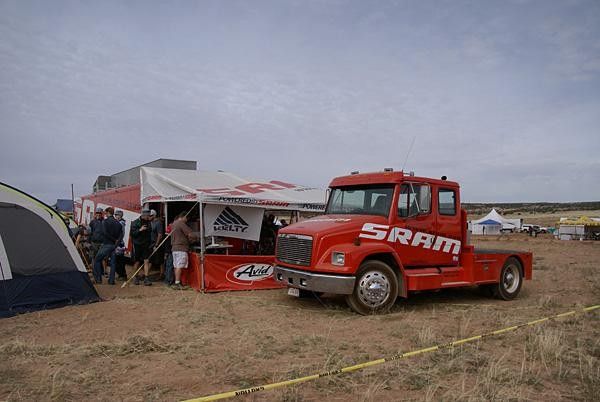 SRAM's race truck was on site to support