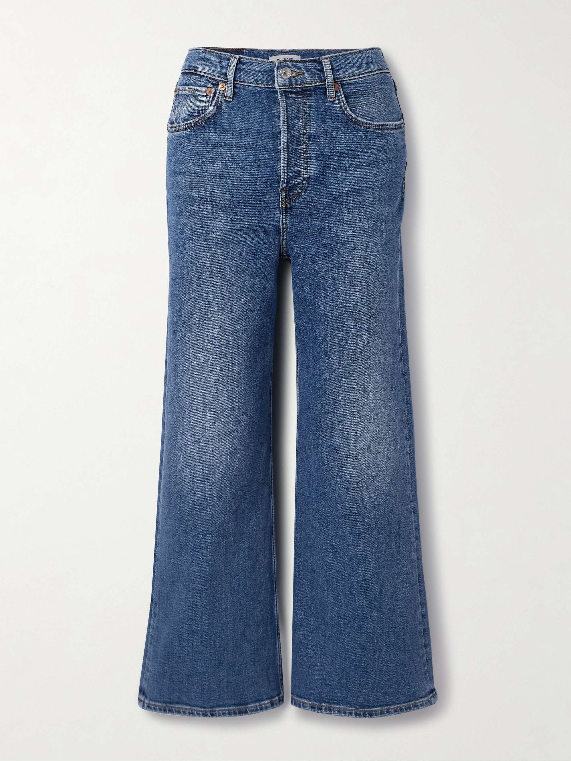 Cropped High-Rise Wide-Leg Jeans