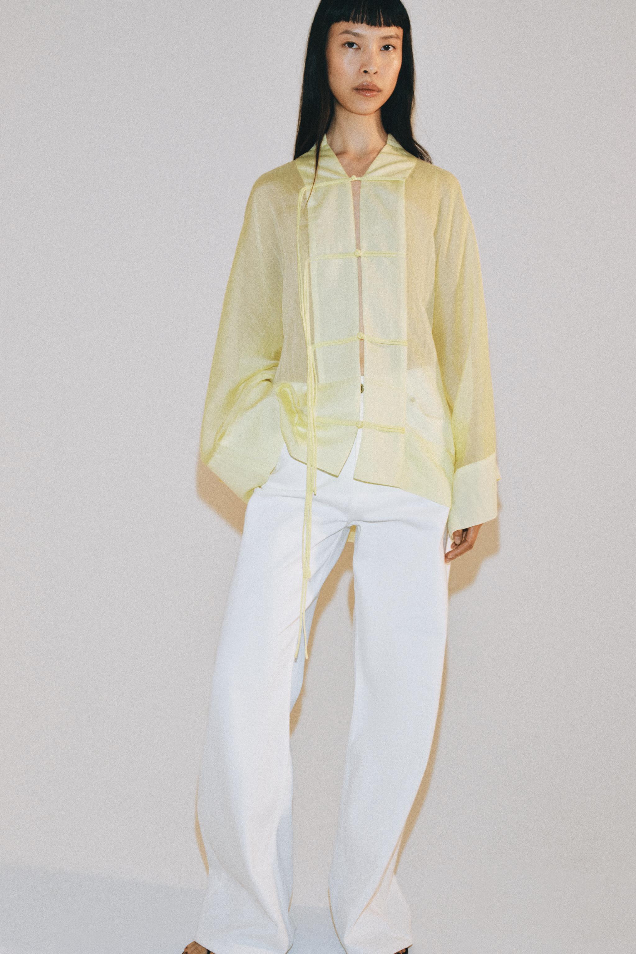 Zw Collection Flowing Blouse With Frog Fastening