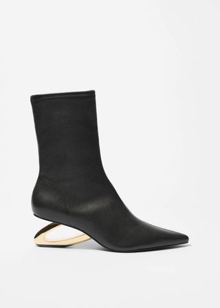 Sculptural Heel Ankle Boots