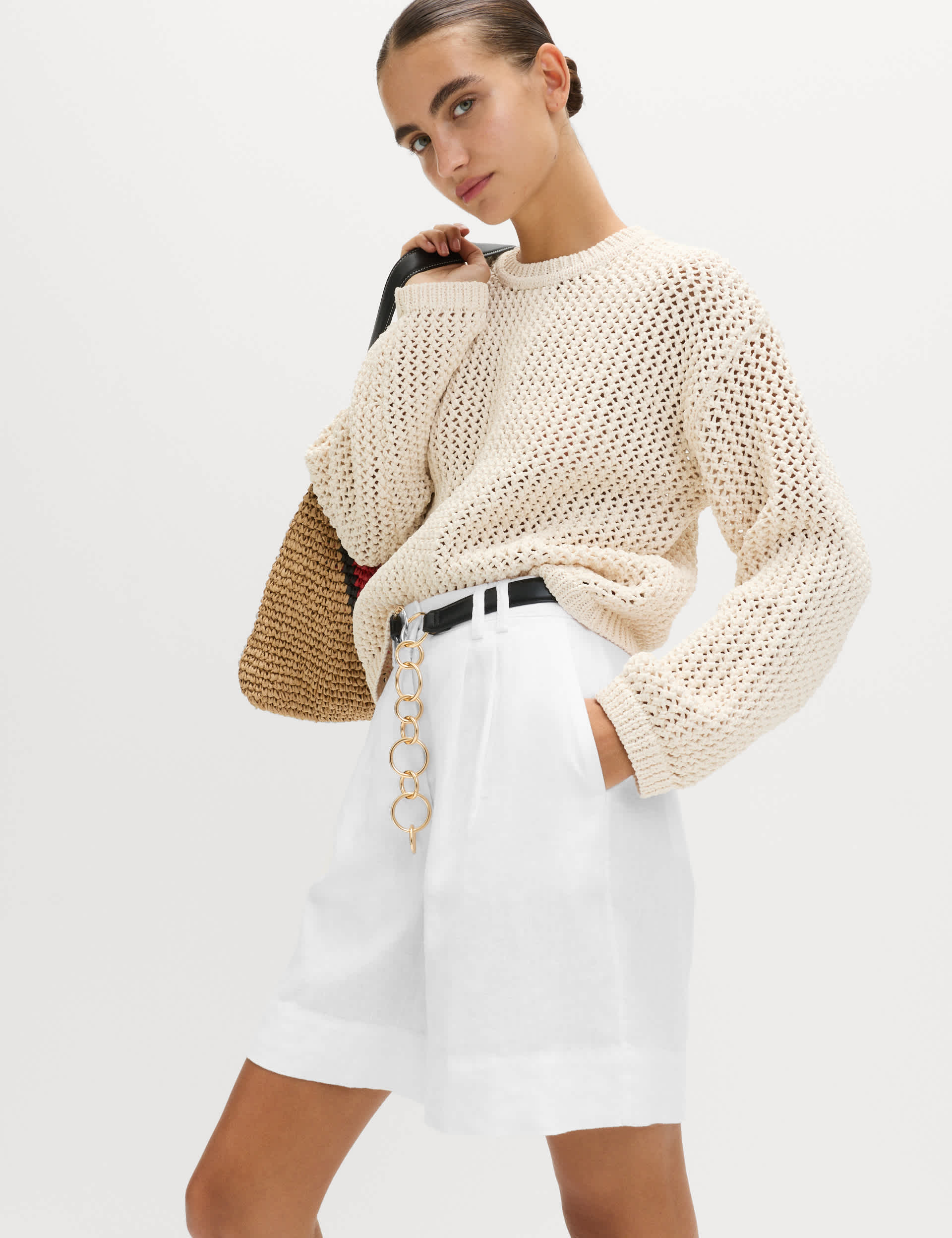 Pure Linen High Waisted Shorts