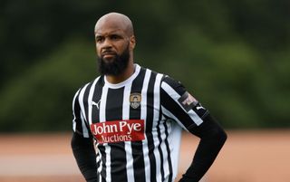 David McGoldrick of Notts County during the pre-season friendly between Shrewsbury Town and Notts County at Montgomery Waters Meadow on July 29, 2023 in Shrewsbury, England. (Photo by James Baylis - AMA/Getty Images)