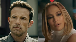 Ben Affleck in Hypnotic/ Jennifer Lopez in Marry Me (side by side)