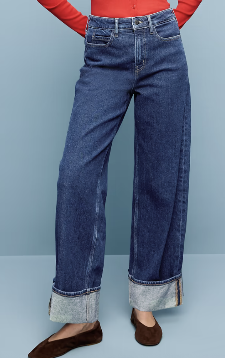 Old Navy, Extra High-Waisted Cuffed Wide-Leg Jeans