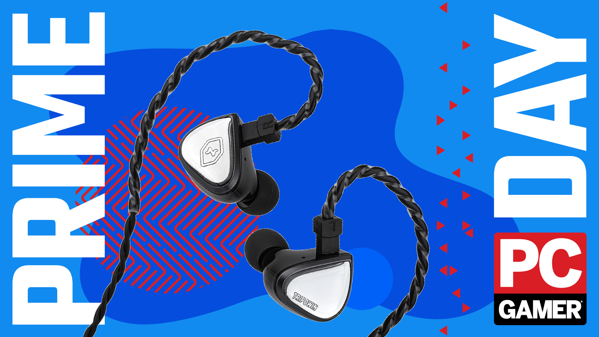 Linsoul Tripowin x 0DiBi Vivace IEMs on a custom PC Gamer Prime Day background.