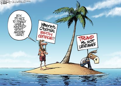 Political Cartoon U.S. Trump legitimacy