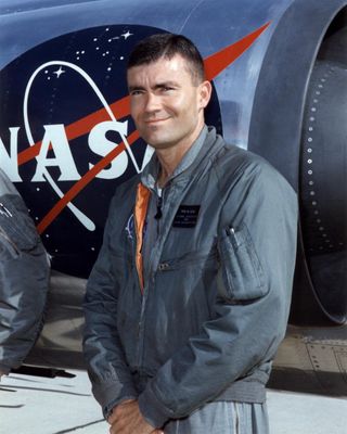 A photo of Fred Haise in 1966. Before becoming an astronaut, Haise was a talented fighter pilot and NASA research pilot.