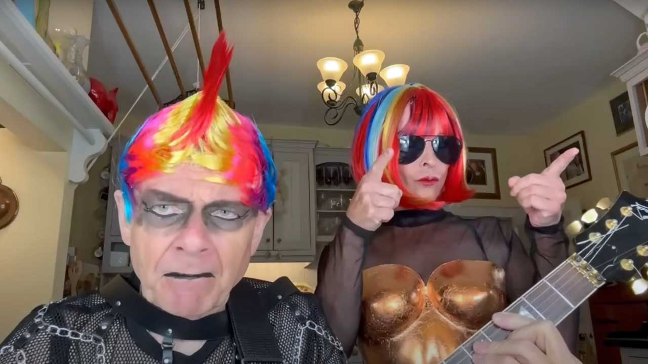 Robert Fripp and Toyah Willcox in their kitchen