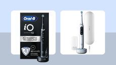 Oral-B iO10 electric tooth in black and white