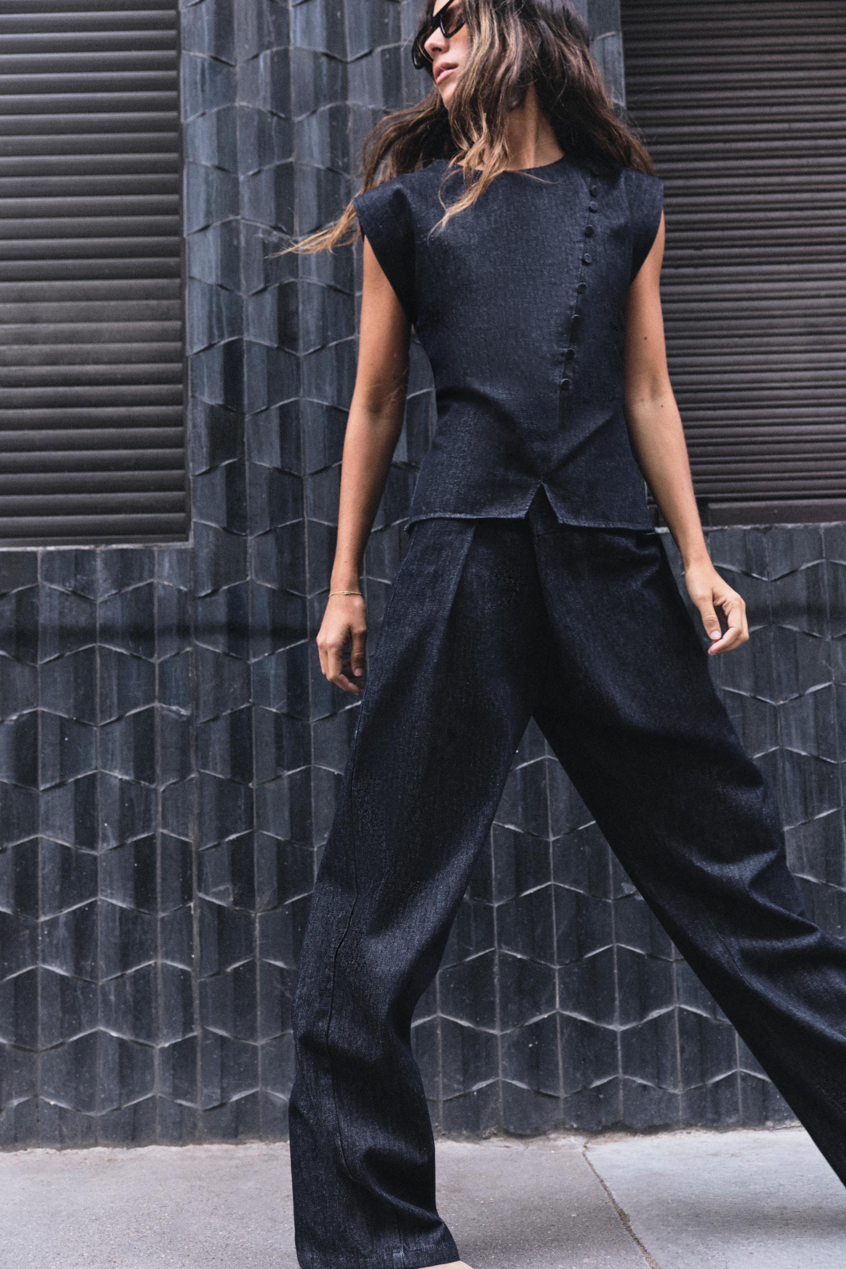 Z1975 High-Waist Crossover Wide-Leg Jeans - Blue - 4