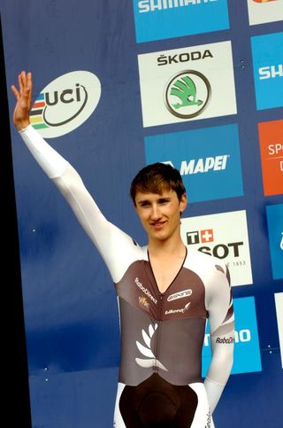 James Oram (New Zealand) on the podium