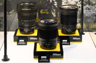 Nikon 14-24mm f/2.8, 24mm f/1.8 and 20mm f/1.8 mock-up lenses.