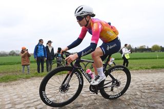 ROUBAIX FRANCE APRIL 08 Lotte Kopecky of Belgium and Team SD Worx competes during the 3rd ParisRoubaix Femmes 2023 a 1454km one day race from Denain to Roubaix UCIWWT on April 08 2023 in Roubaix France Photo by Tim de WaeleGetty Images