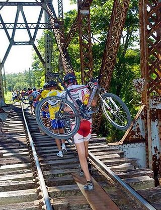 Crossing the first trestle