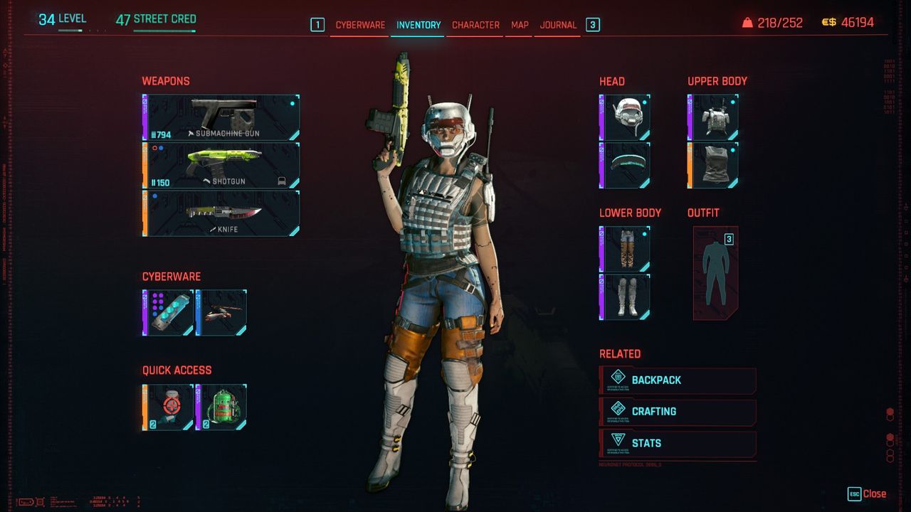 Cyberpunk 2077 health and grenade items
