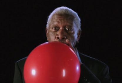 Morgan Freeman sounds strangely pubescent on helium