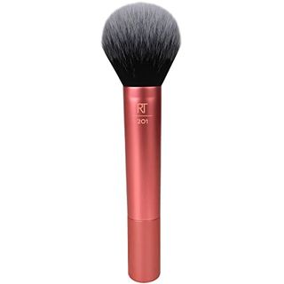 Real Techniques Ultra Plush Powder Makeup Brush, for Setting Powder, Bronzer, and Blush, Sheer, Buildable Coverage, Large, Fluffy Powder Brush, Vegan, Cruelty-Free and Synthetic Bristles, 1 Count