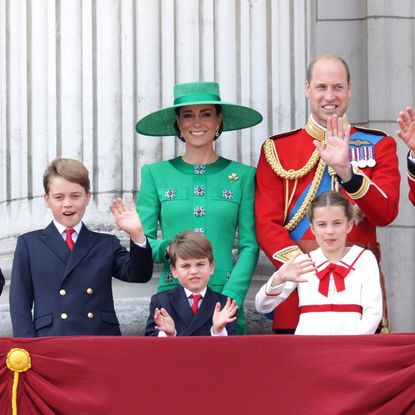 The royal family waves from the balcony at Trooping the Colour