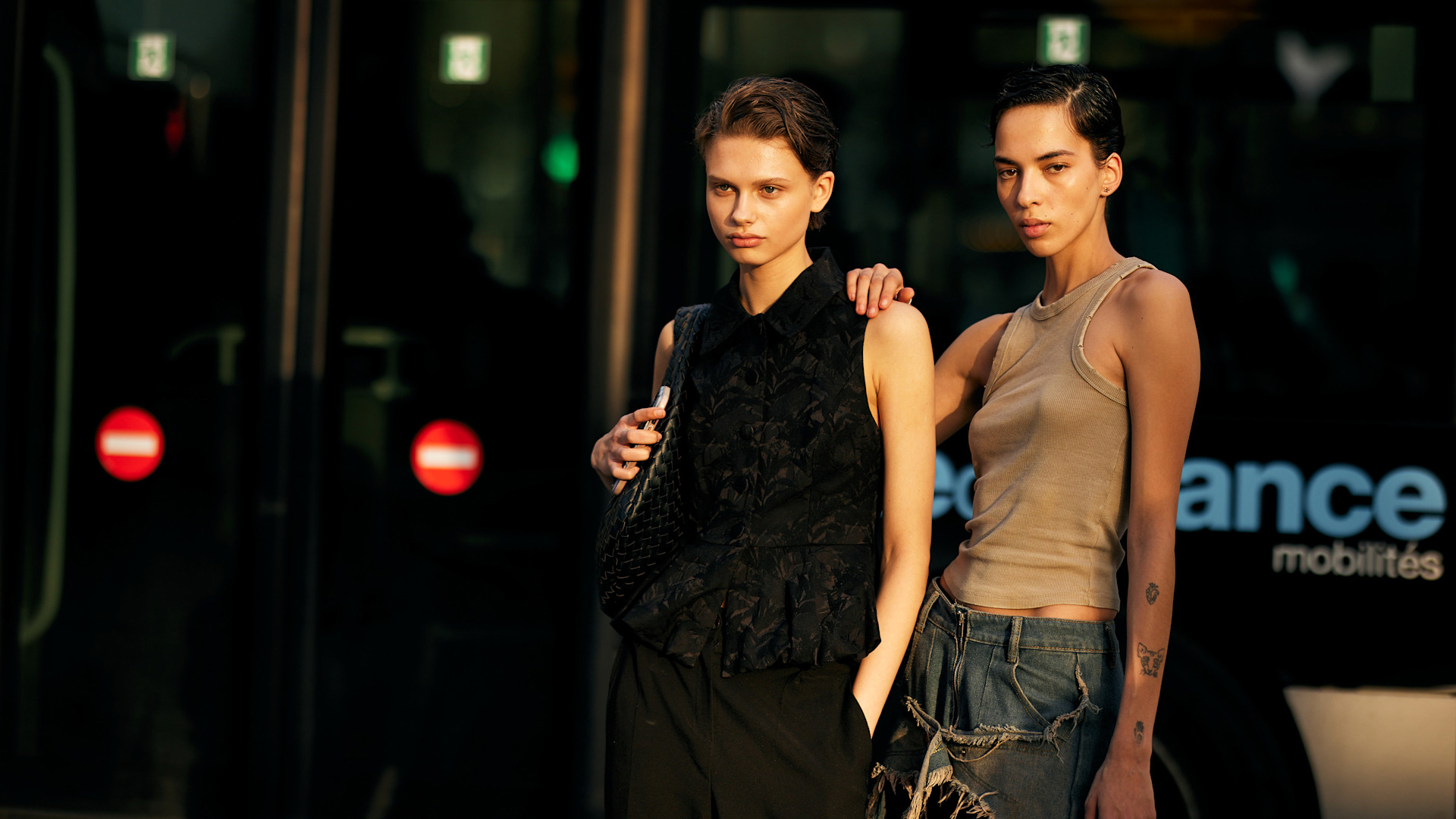 two attendees at paris fall 2025 fashion week