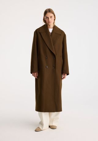 Oversized Double Breasted Coat | Olive