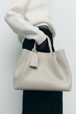 Topstitched City Bag