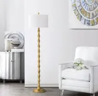Safavieh Aurelia 63.5 in. Antique Gold Curved Floor Lamp with Off-White Shade for $81.19, at Home Depot