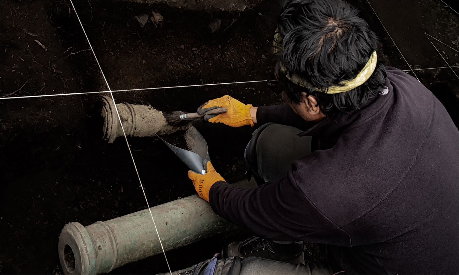 Images from a recent study that unearthed a silver coin